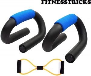 Fitnesstricks Combo Of Push Up Bar With Resistance Tube For Men And ...
