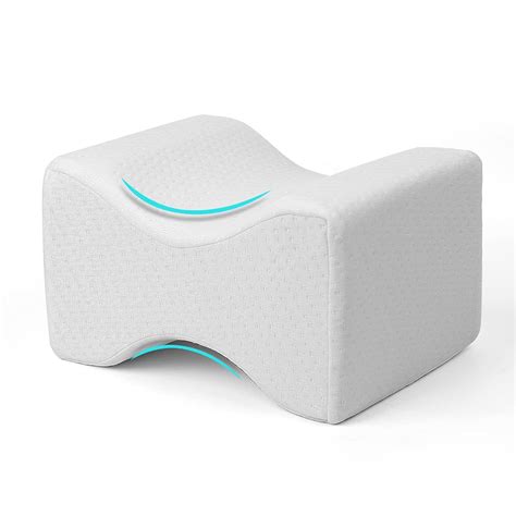Knee Pillow for Side Sleepers - 100% Memory Foam Wedge Contour - Leg ...
