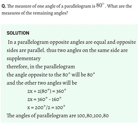 In a parallelogram PQRS, angle S = 75° . Determine the measures of of ...