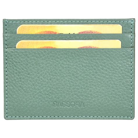 Sassora Genuine Premium Leather Unisex Ultra Slim RFID Card Holder
