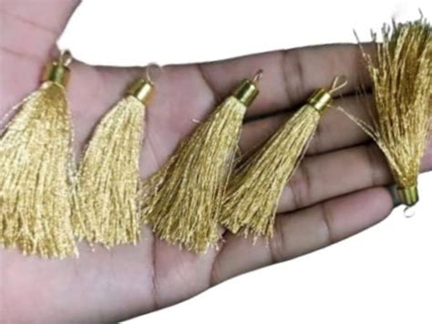 Lacesnmore Golden Tassel Latkan Hanging Fringe Silk Thread jhallar 50 ...
