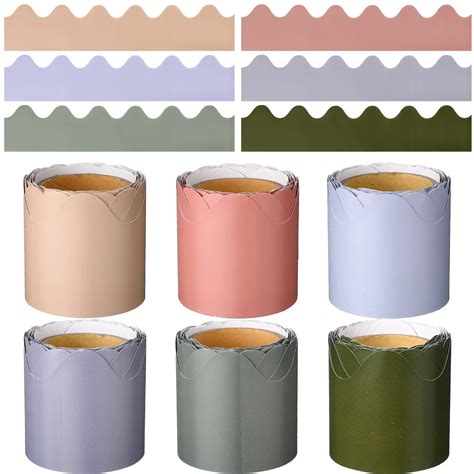 Buy 6 Rolls Scalloped Bulletin Board Borders Bulletin Board Decorations ...