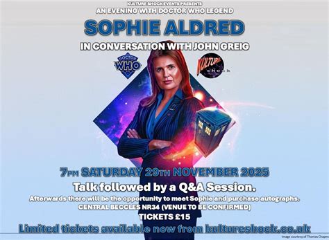 Doctor Who Legend Sophie Aldred in Conversation with John Greig ...