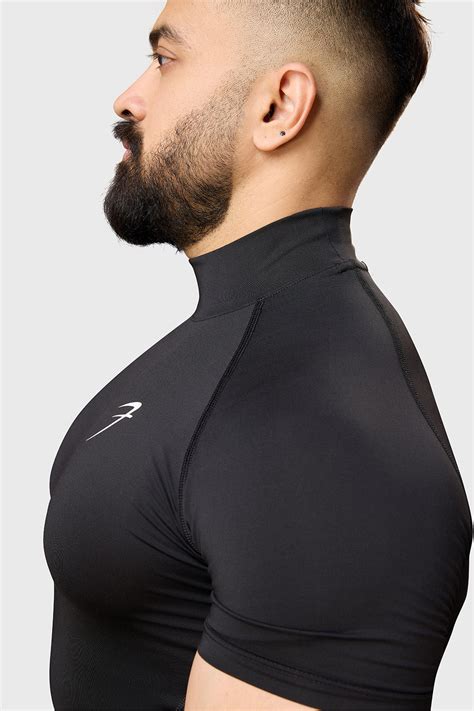 Buy Black High Neck Compression T-shirt for men online | Fuaark.com ...