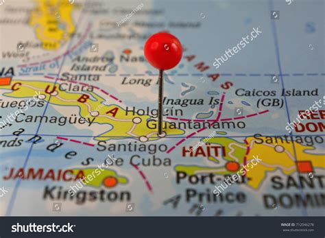 Guantanamo Bay Pinned On Map Cuba Stock Photo (Edit Now) 712046278