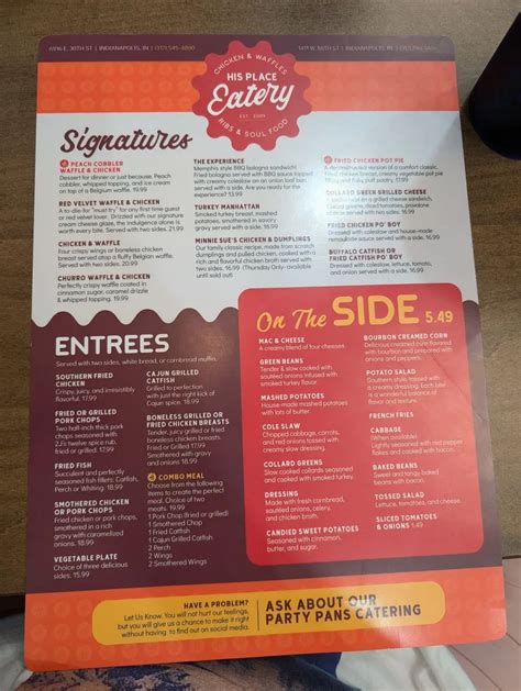 His Place Eatery - Chicken & Waffles, Ribs & Soul Food (86th & Ditch Rd ...