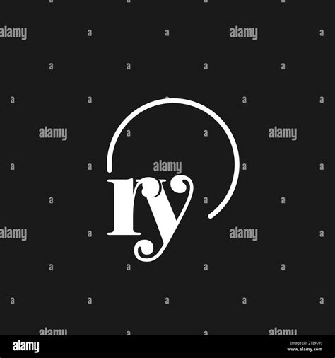 RY logo initials monogram with circular lines, minimalist and clean logo design, simple but ...