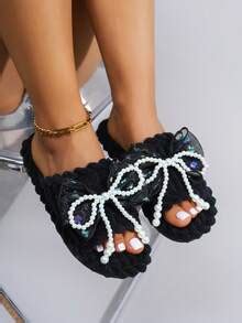 2025 Spring Fall Winter Flower Plush House Slippers, Floral Print ...