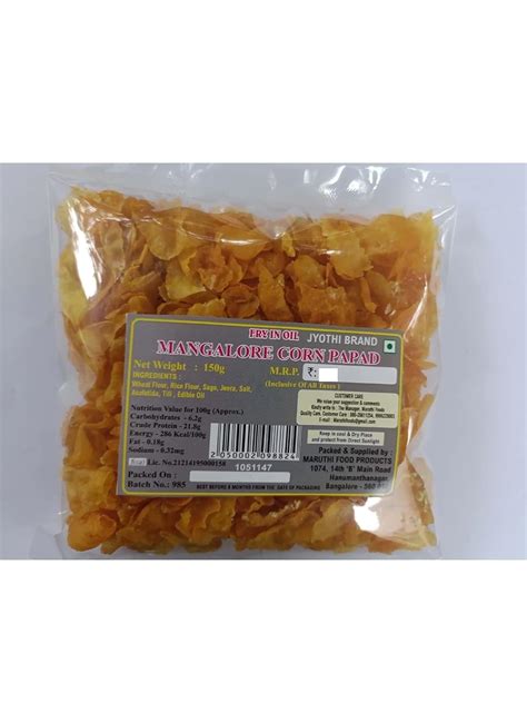 Maruthi Fry in Oil Mangalore Corn Papad for Evening Snacks 150 grams ...