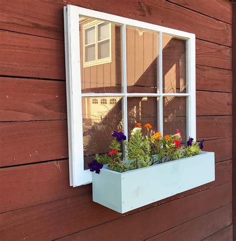 SALE 6 pane wood windows - wood window flower box - wood flower box ...