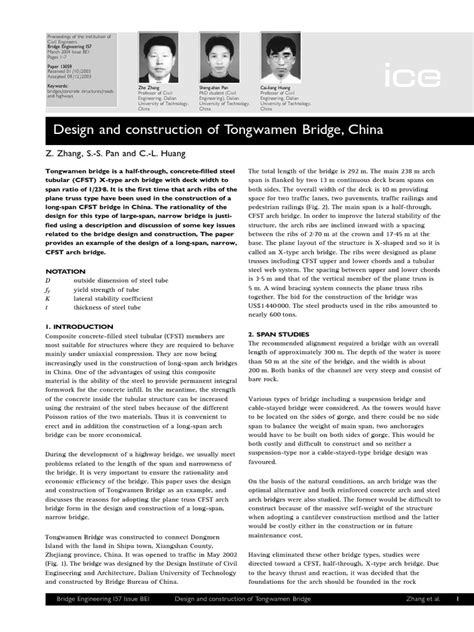 Design and Construction of Concrete Filled Steel Tubular Arch Bridge ...