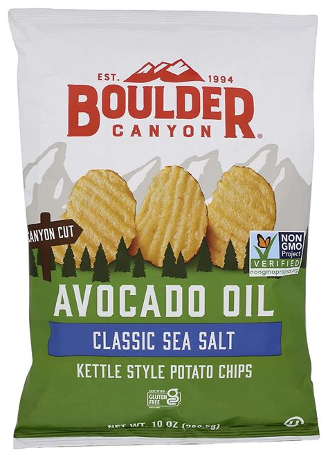 Boulder Canyon Avocado Oil Potato Chips Sea Salt 5.25 oz Pack of 2 ...