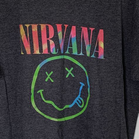 Nirvana Rainbow Smiley Face Logo Graphic Shirt Sz XL - Gem
