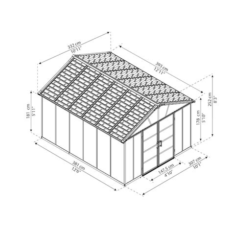 Canopia by Palram 11-ft x 13-ft Yukon Garden Outdoor Gray Gable Roof ...
