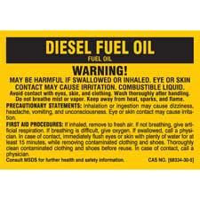 Diesel Fuel Oil Warning Labels - Brady Part: 7254PLS | Brady ...