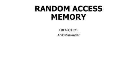 Image result for Topic Random Access Memory