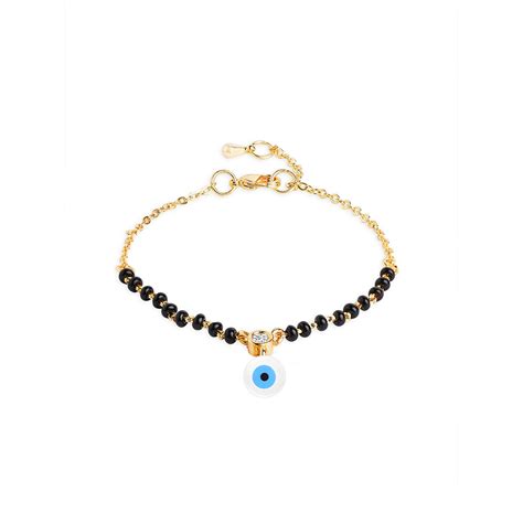 Buy MINUTIAE Gold Plated Crystals Link Bracelet Online