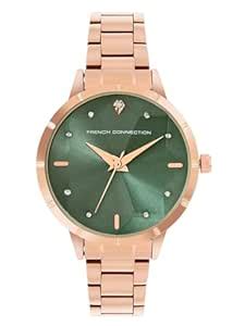 Buy French Connection Lucienne Green Round Analog Watch with Rose Metal ...