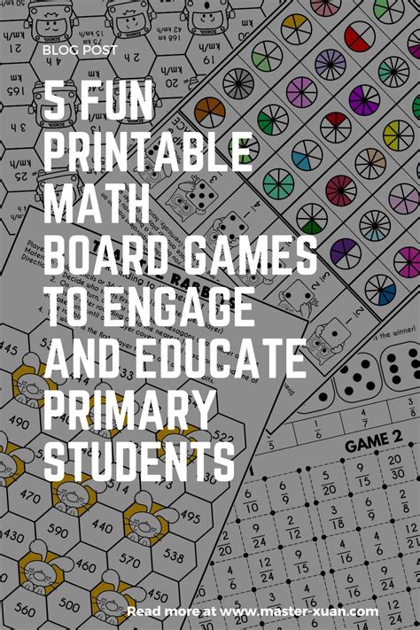 5 Fun Printable Math Board Games To Engage And Educate Primary Students ~ Master Xuan