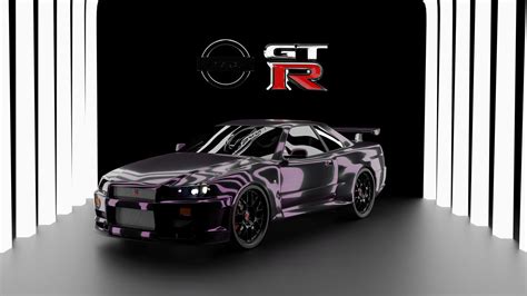 Nissan Skyline Gt-R 34 Midnight Purple by kdrkndmr24 | RenderHub Wallpapers