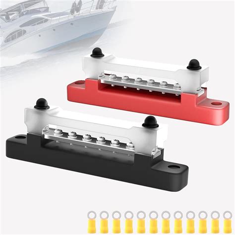 Buy PSEQT 6 Terminal Bus Bar Ground Power Distribution Terminal Block ...