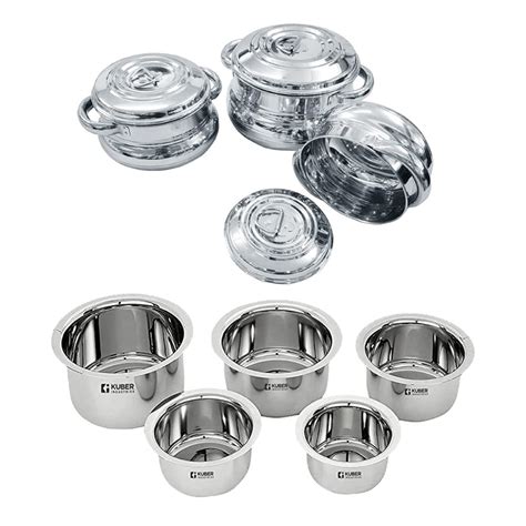 Buy Kuber Industries Stainless Steel Tope and Handi Set | Tope (800ml ...