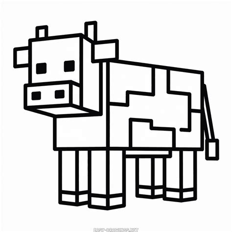 Minecraft Cow Easy Drawing | Easy Drawings