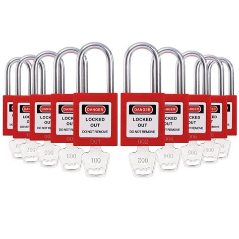 Buy WUWEOT10 Pack Lockout Tagout Locks, Red Loto Safe Padlocks, OSHA ...