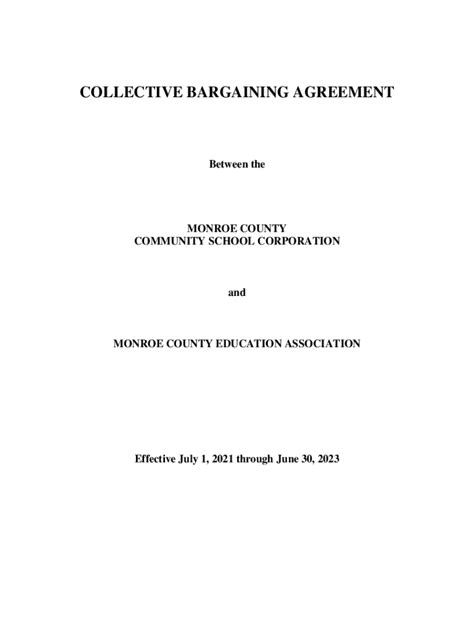 Fillable Online Michigan School District Collective Bargaining ...