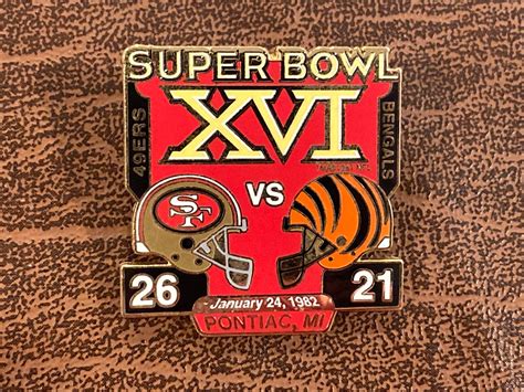 Super Bowl 16 XVI Willabee & Ward Pin San Francisco 49ers vs ...