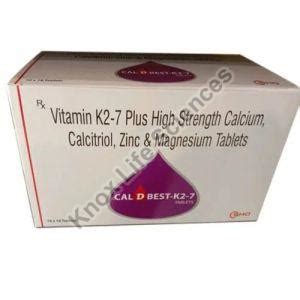 Vitamin K2-7 Plus Strength Calcium Calcitriol Zinc Magnesium Tablets ...