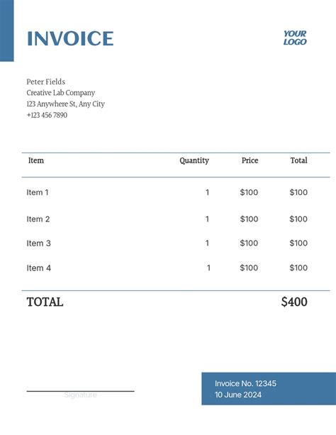 Image result for Simple Invoice Template