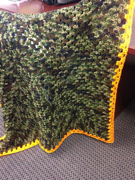 Camouflage Crochet Blanket Pattern