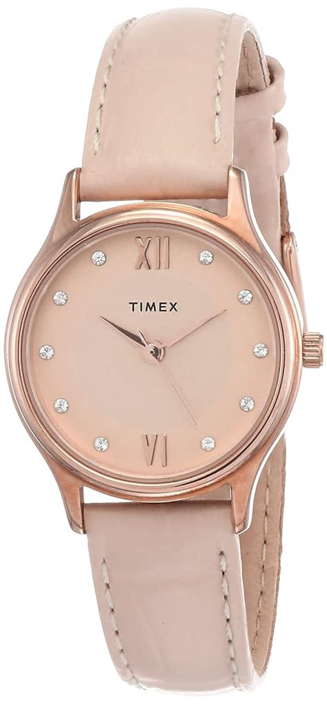 TIMEX Classics Analog Watch for Women with Rose Gold Round Dial & Pink ...