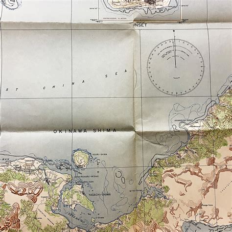 1945 CONFIDENTIAL Northeast Battlefield Composite Map of Okinawa ...