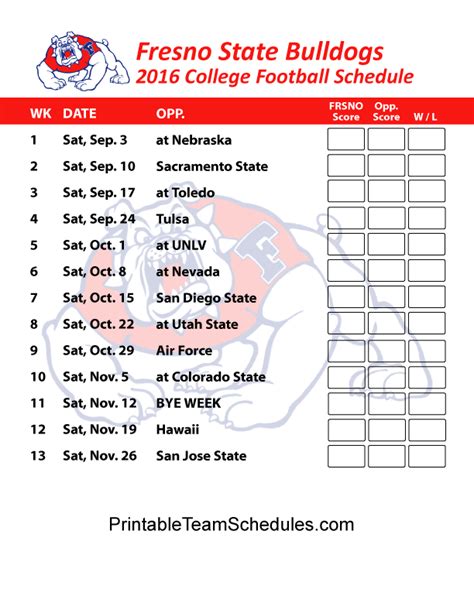 Fresno State Master Calendar