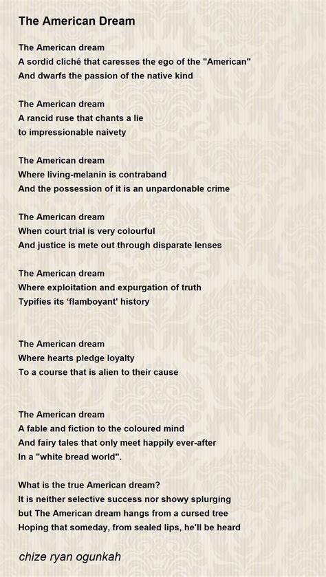 Poems About American Dream