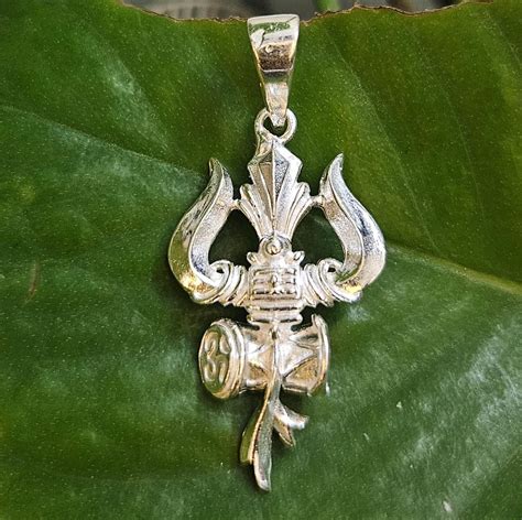 Lord Shiva Trishul Pendant in 925 Silver – Kween Gems