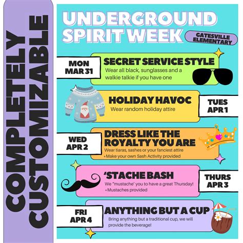 Underground Spirit Week for Teacher Appreciation - Kristen Sullins Teaching