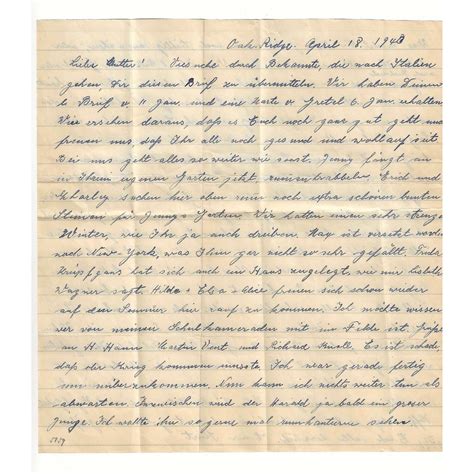 WW2 Era Letter Written by German living in the USA to family living in ...