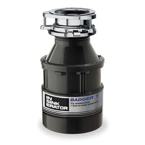 In-Sink-Erator Garbage Disposal, Badger 1, 1/3 HP BADGER 1 | Zoro