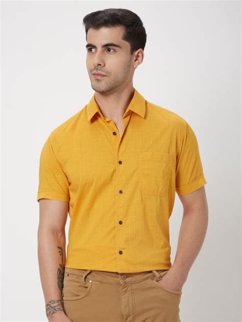 Buy Light Blue Textured Viscose Blend Plain Slim Fit Casual Shirt ...