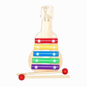 Mayflower Wooden Xylophone 5 note Guitar Shaped Musical Toy - Wooden ...