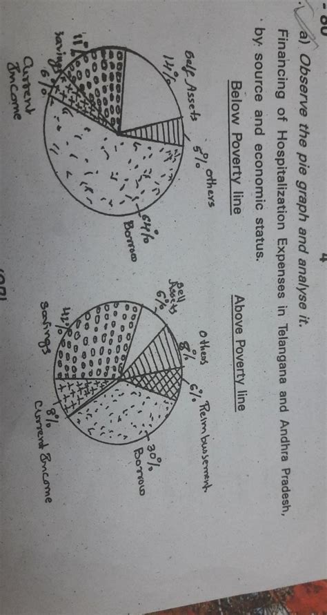 a) Observe the pie graph and analyse it. Financing of Hospitalization ...