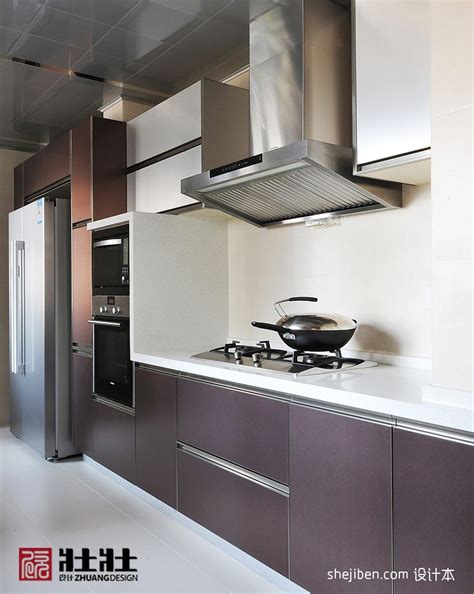 2017现代风格长条整体6平米家居白色橱柜厨房装修效果图 – 设计本装修效果图