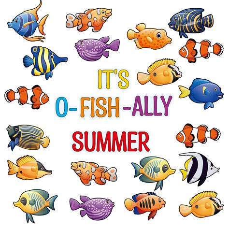 Buy 80 Pieces Fish Cut Outs Paper Colorful Double Sided Printed ...
