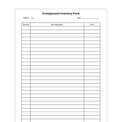 Image result for Consignment Inventory Form