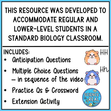 Monohybrid Punnett Squares Amoeba Sisters Video Handout - Science is ...