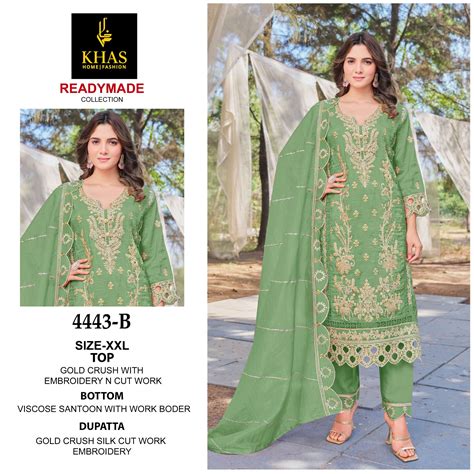KHAS FASHION D NO 4443 HEAVY EMBROIDERY DESIGNER WORK READY MADE ...