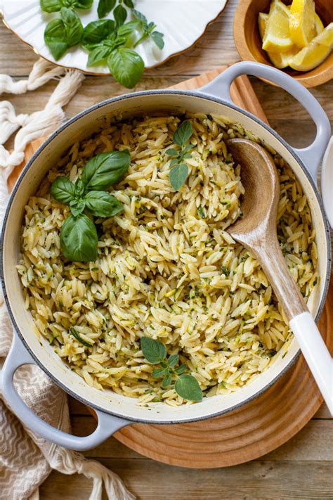 Creamy Lemon Zucchini Orzo | Recipe | Vegan side dishes, Vegan summer ...